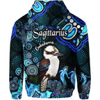 australian-astrology-zip-up-and-pullover-hoodie-sagittarius-kookaburra-zodiac-aboriginal-vibes-blue