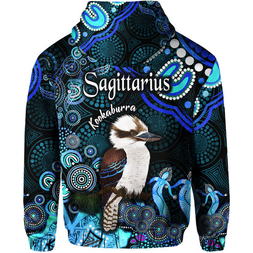 australian-astrology-zip-up-and-pullover-hoodie-sagittarius-kookaburra-zodiac-aboriginal-vibes-blue
