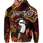 custom-personalised-australian-astrology-zip-up-and-pullover-hoodie-sagittarius-kookaburra-zodiac-aboriginal-vibes-red