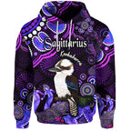 australian-astrology-zip-up-and-pullover-hoodie-sagittarius-kookaburra-zodiac-aboriginal-vibes-purple