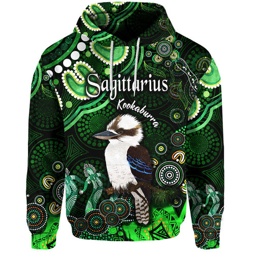 custom-personalised-australian-astrology-zip-up-and-pullover-hoodie-sagittarius-kookaburra-zodiac-aboriginal-vibes-green