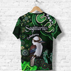 australian-astrology-t-shirt-sagittarius-kookaburra-zodiac-aboriginal-vibes-green