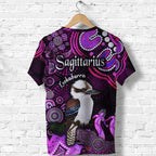 australian-astrology-t-shirt-sagittarius-kookaburra-zodiac-aboriginal-vibes-pink