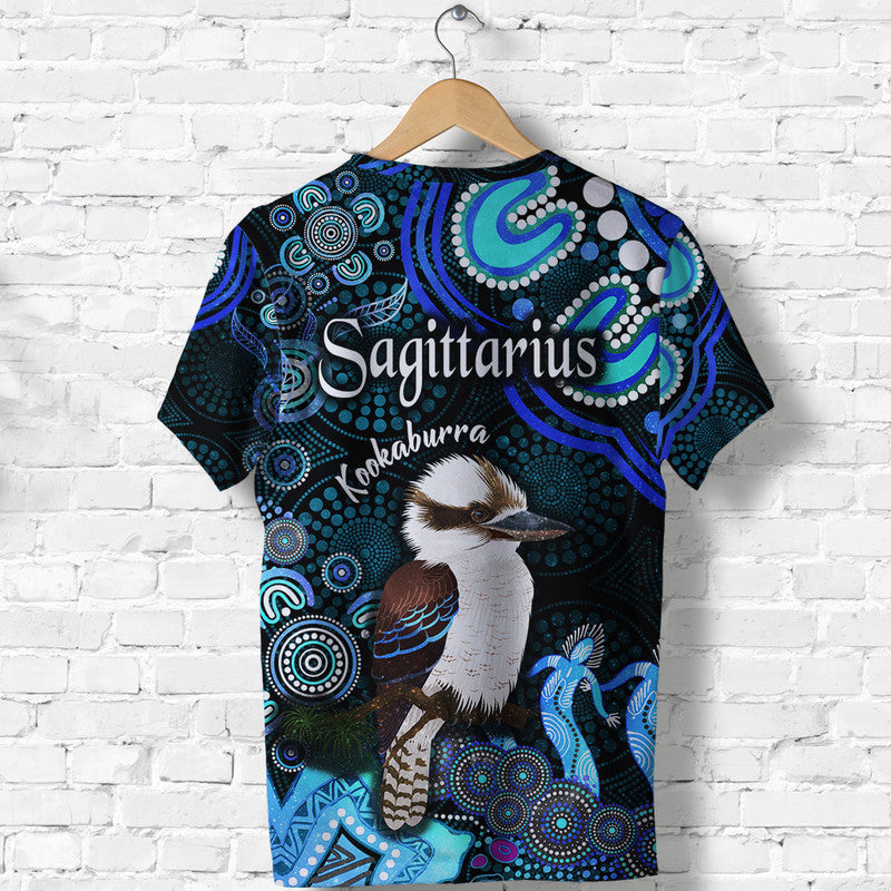 australian-astrology-t-shirt-sagittarius-kookaburra-zodiac-aboriginal-vibes-blue