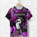 australian-astrology-t-shirt-sagittarius-kookaburra-zodiac-aboriginal-vibes-pink