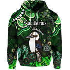 australian-astrology-zip-up-and-pullover-hoodie-sagittarius-kookaburra-zodiac-aboriginal-vibes-green