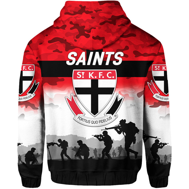 St Kilda Saints ANZAC Zip Up And Pullover Hoodie Simple Style LT8