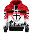 St Kilda Saints ANZAC Zip Up And Pullover Hoodie Simple Style LT8