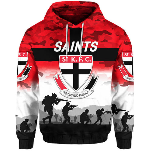 St Kilda Saints ANZAC Zip Up And Pullover Hoodie Simple Style LT8