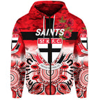 St Kilda Saints ANZAC Zip Up And Pullover Hoodie Indigenous Vibes LT8