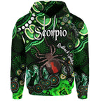 australian-astrology-zip-up-and-pullover-hoodie-scorpio-redback-spider-zodiac-aboriginal-vibes-green