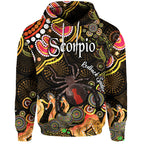australian-astrology-zip-up-and-pullover-hoodie-scorpio-redback-spider-zodiac-aboriginal-vibes-gold