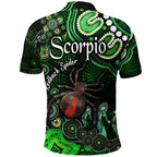 australian-astrology-polo-shirt-scorpio-redback-spider-zodiac-aboriginal-vibes-green