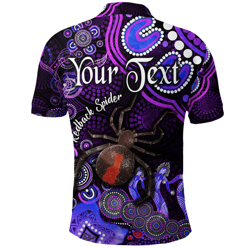 custom-personalised-australian-astrology-polo-shirt-scorpio-redback-spider-zodiac-aboriginal-vibes-purple