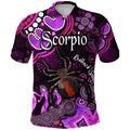 australian-astrology-polo-shirt-scorpio-redback-spider-zodiac-aboriginal-vibes-pink