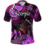 australian-astrology-polo-shirt-scorpio-redback-spider-zodiac-aboriginal-vibes-pink