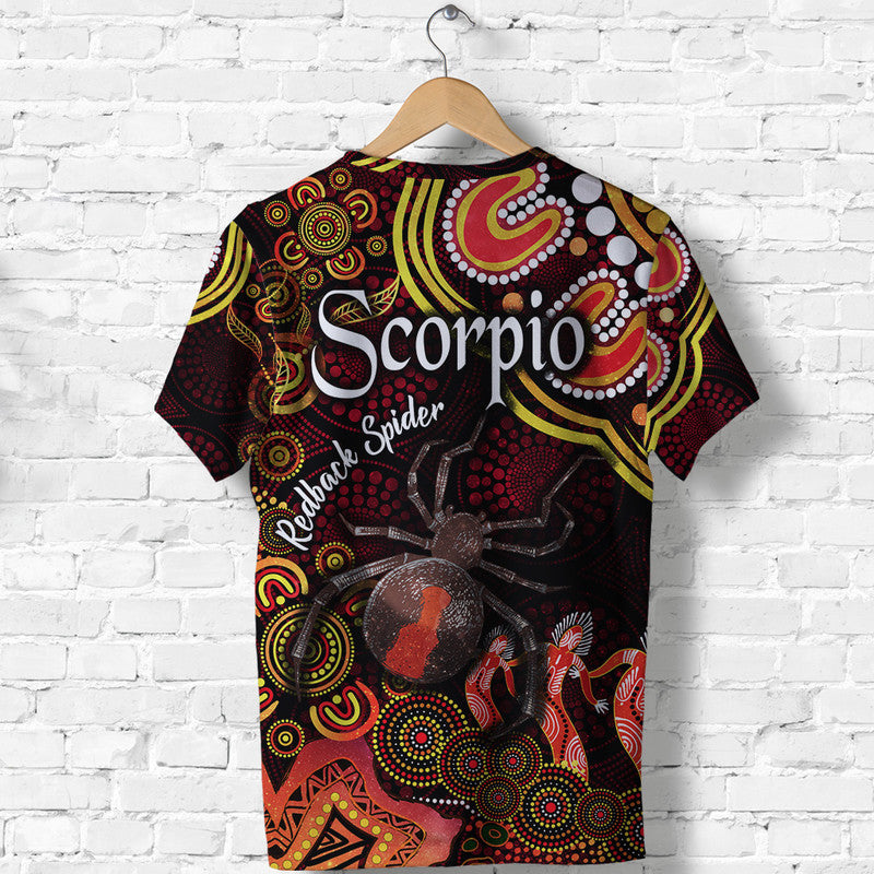australian-astrology-t-shirt-scorpio-redback-spider-zodiac-aboriginal-vibes-red