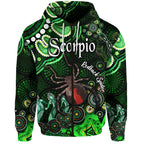 australian-astrology-zip-up-and-pullover-hoodie-scorpio-redback-spider-zodiac-aboriginal-vibes-green