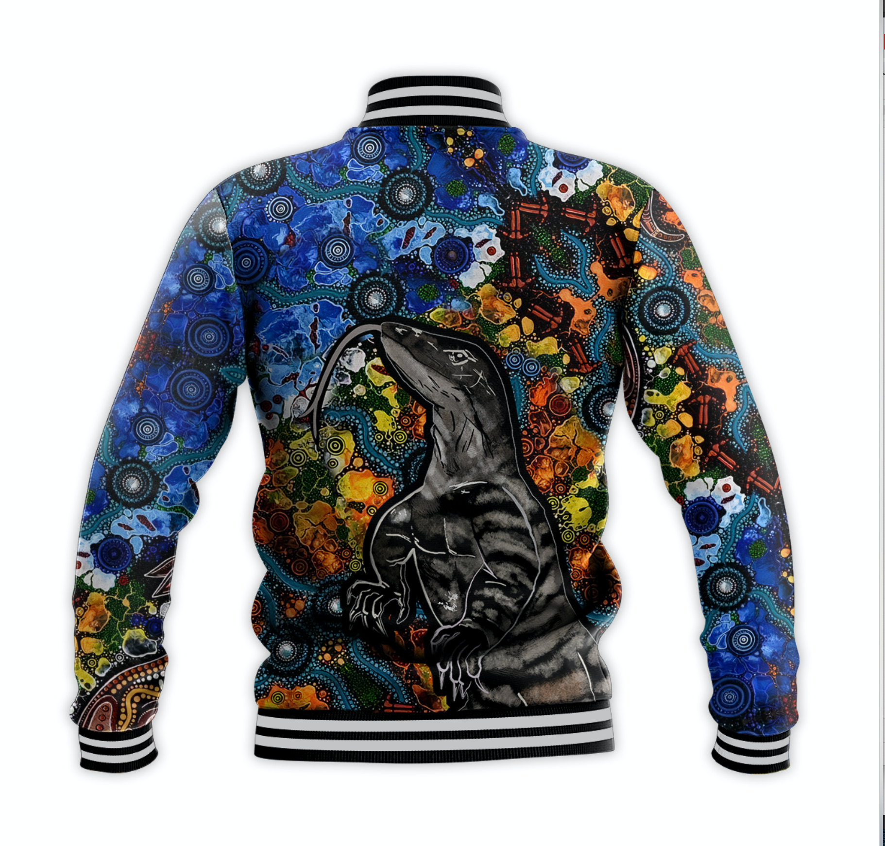 Aboriginal Lizard Tribal Baseball Jacket LT6