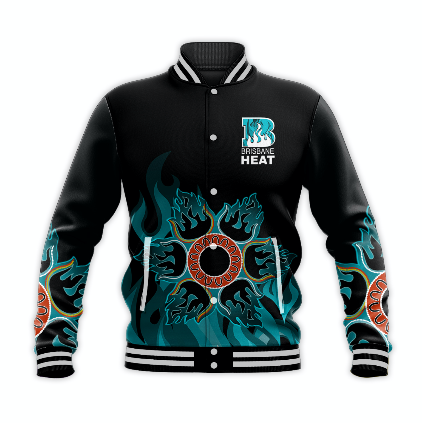 (Custom Personalised And Number) Brisbane Heat Basebal Jacket Cricket Simple Style