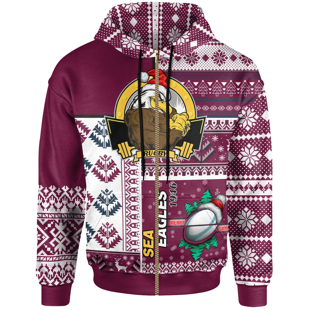 sea-eagles-rugby-hoodie-custom-christmas-snowflakes-sea-eagles-mascot-hoodie
