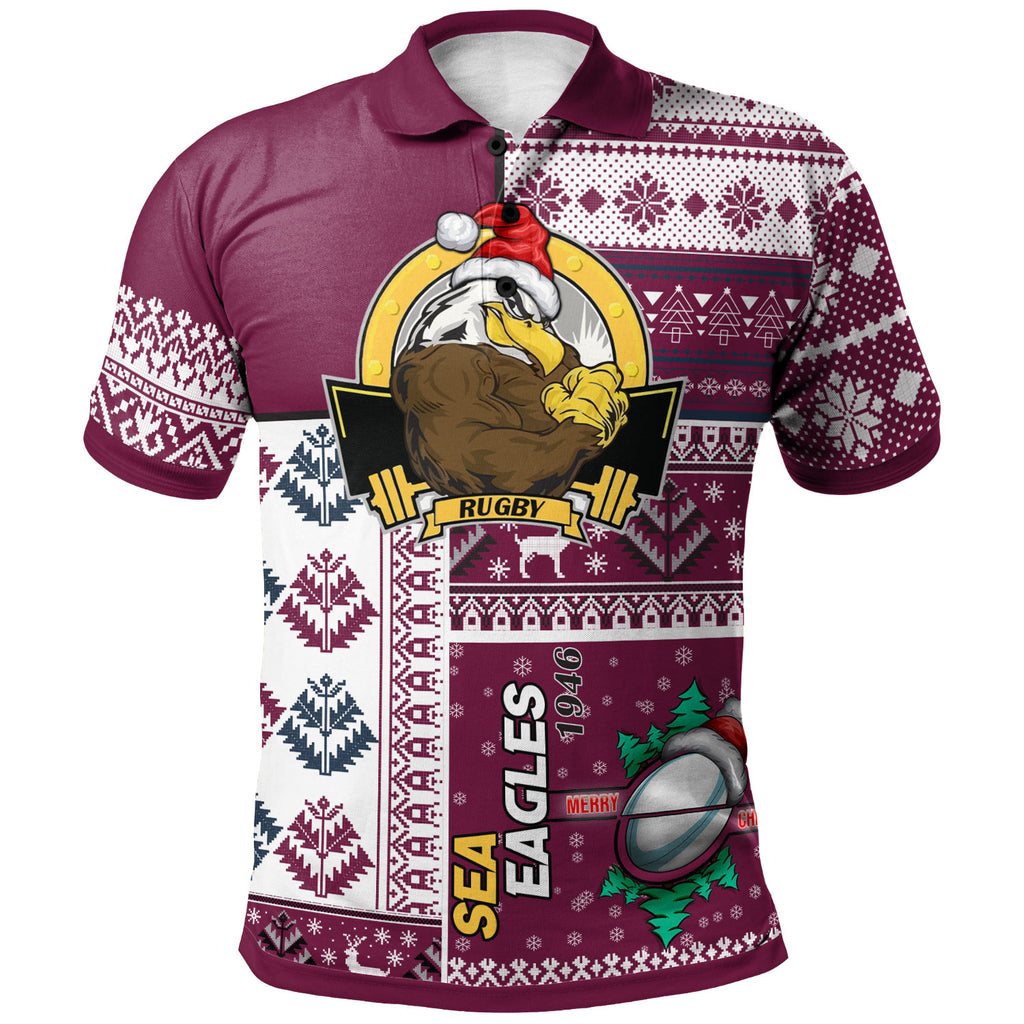sea-eagles-rugby-polo-shirt-custom-christmas-snowflakes-sea-eagles-mascot-polo-shirt