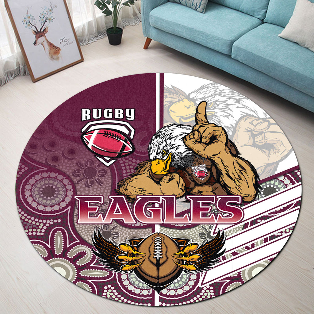 sea-eagles-rugby-round-rug-sea-eagles-rugby-ball-aboriginal-indigenous-sport-style-round-rug
