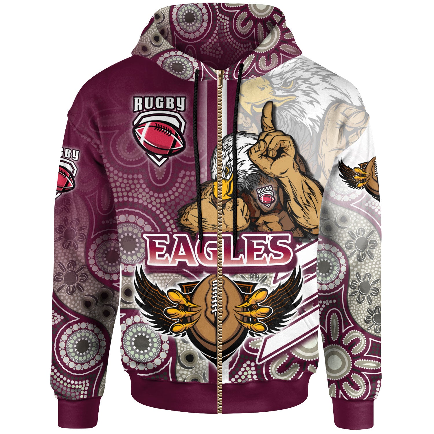 sea-eagles-rugby-hoodie-custom-sea-eagles-rugby-ball-aboriginal-indigenous-sport-style-hoodie