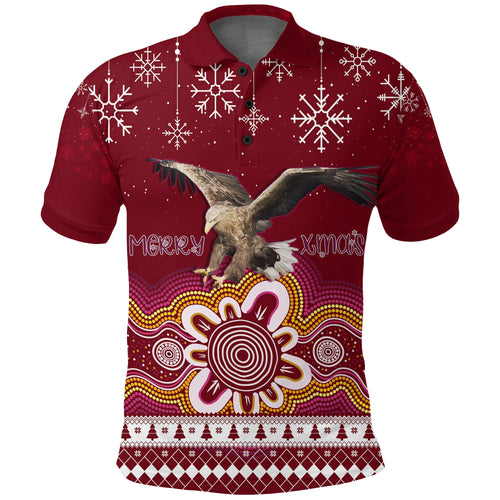 manly-sea-eagle-aboriginal-christmas-red-wings-polo-shirt
