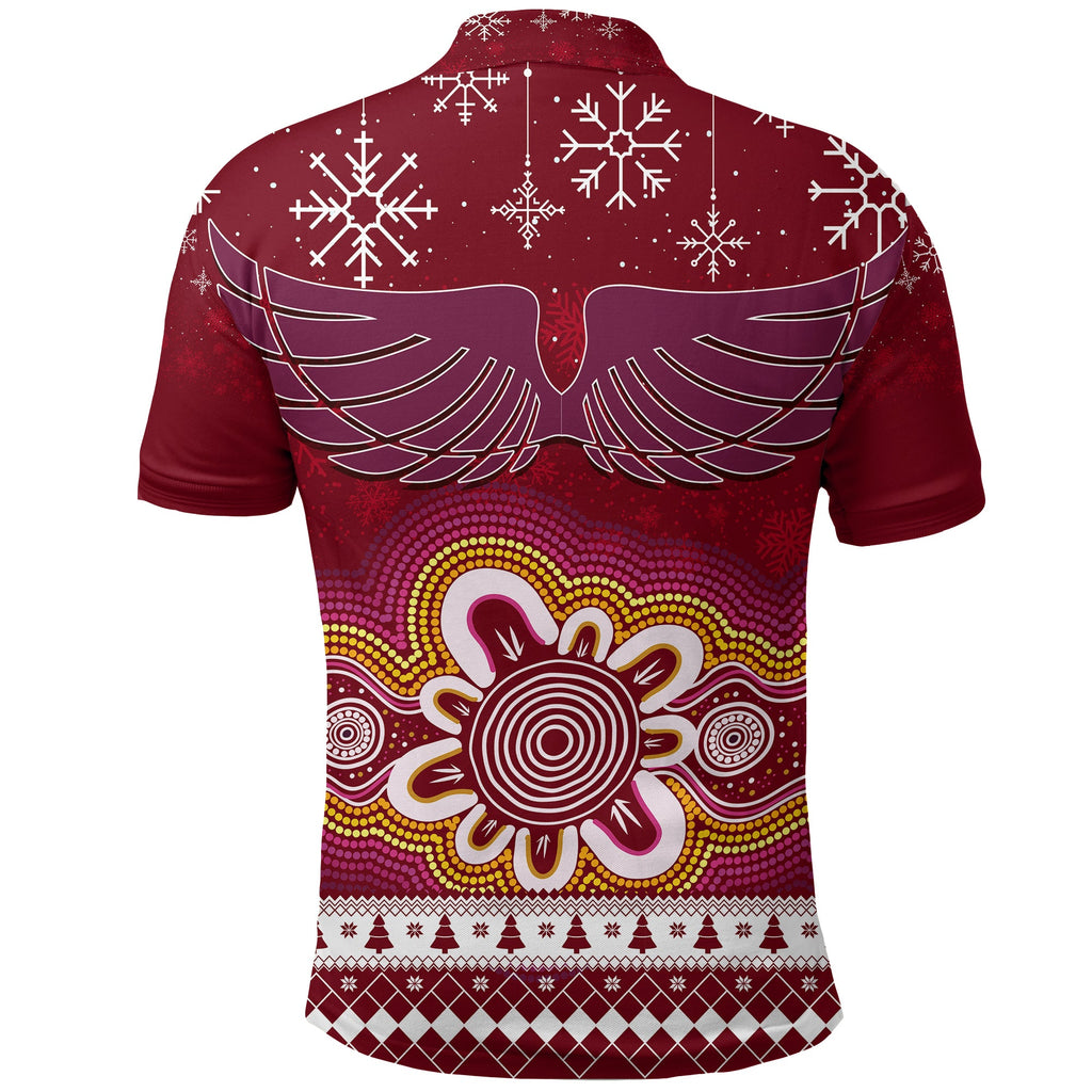 manly-sea-eagle-aboriginal-christmas-red-wings-polo-shirt