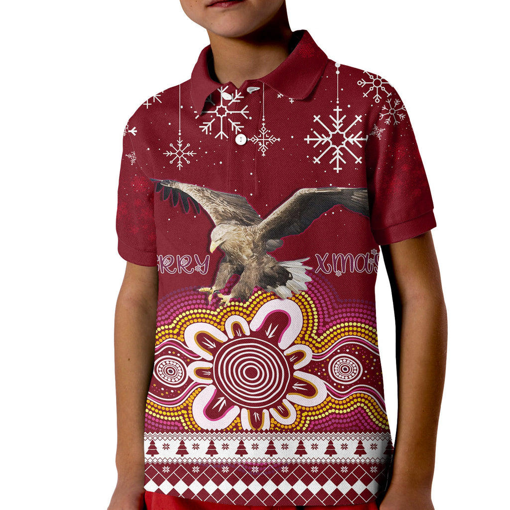 manly-sea-eagle-aboriginal-christmas-red-wings-kid-polo-shirt