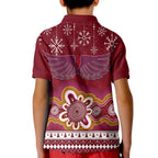manly-sea-eagle-aboriginal-christmas-red-wings-kid-polo-shirt