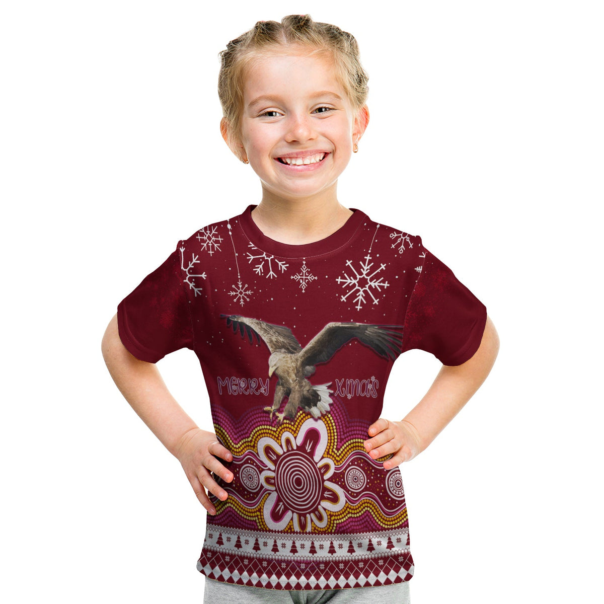 manly-sea-eagle-aboriginal-christmas-red-wings-kid-t-shirt