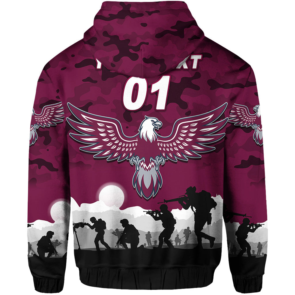 (Custom Personalised) Manly Warringah Sea Eagles ANZAC 2022 Hoodie/ Zip Hoodie Simple Style LT8