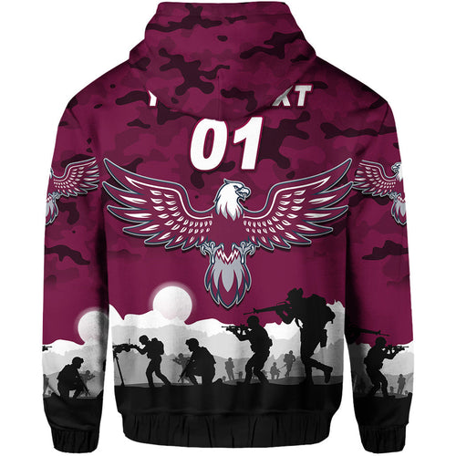 (Custom Personalised) Manly Warringah Sea Eagles ANZAC 2022 Hoodie/ Zip Hoodie Simple Style LT8