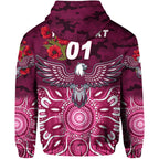 (Custom Personalised) Manly Warringah Sea Eagles ANZAC 2022 Hoodie/ Zip Hoodie Indigenous Vibes LT8
