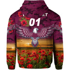 (Custom Personalised) Manly Warringah Sea Eagles ANZAC 2022 Hoodie/ Zip Hoodie Poppy Flowers Vibes LT8