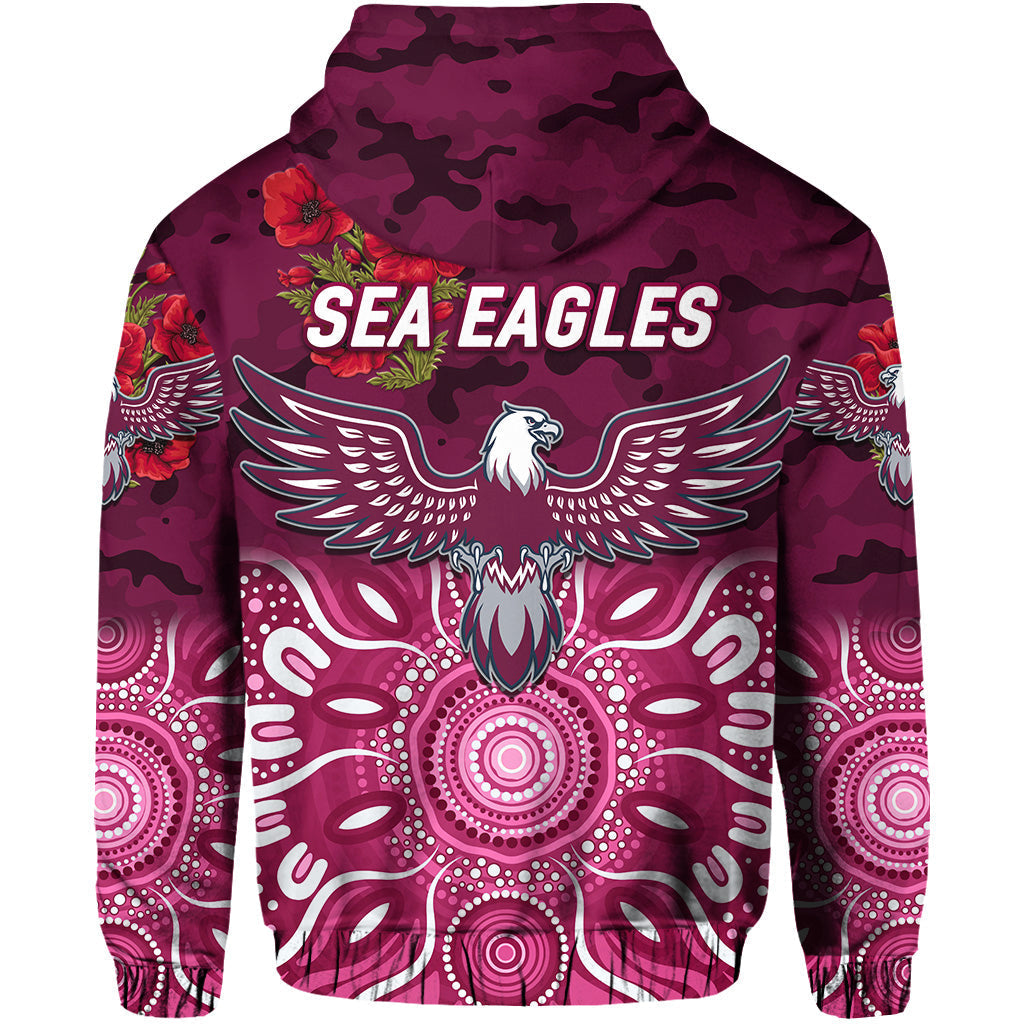 Manly Warringah Sea Eagles ANZAC 2022 Hoodie/ Zip Hoodie Indigenous Vibes LT8