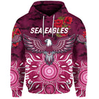 (Custom Personalised) Manly Warringah Sea Eagles ANZAC 2022 Hoodie/ Zip Hoodie Indigenous Vibes LT8