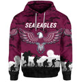 (Custom Personalised) Manly Warringah Sea Eagles ANZAC 2022 Hoodie/ Zip Hoodie Simple Style LT8