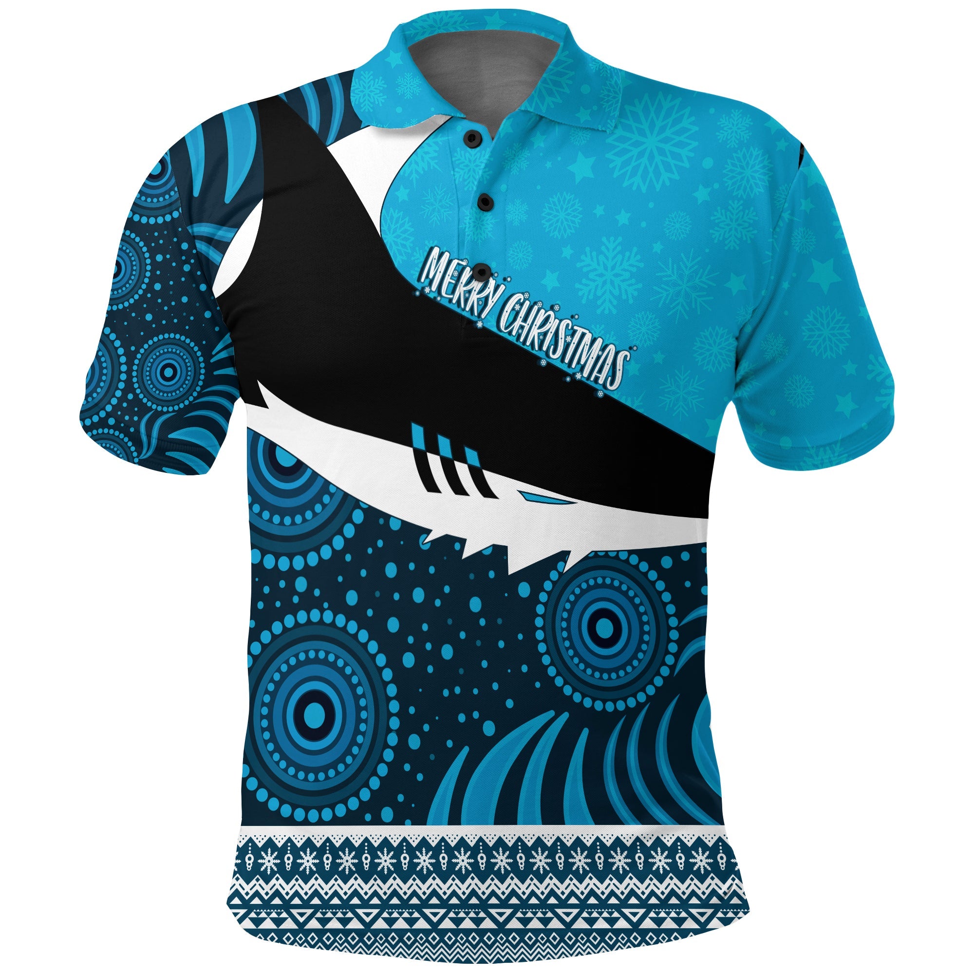 christmas-aboriginal-art-cronulla-shark-polo-shirt