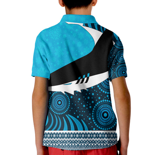 christmas-aboriginal-art-cronulla-shark-kid-polo-shirt