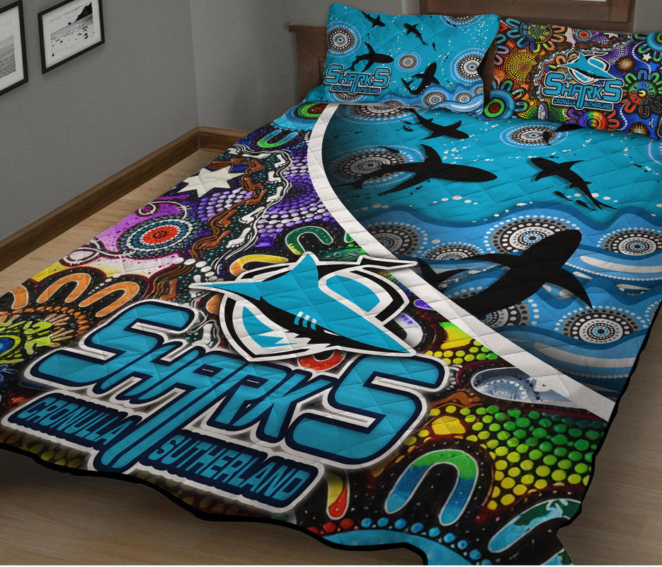 cronulla-sutherland-quilt-bed-set-sharks-indigenous-aboriginal