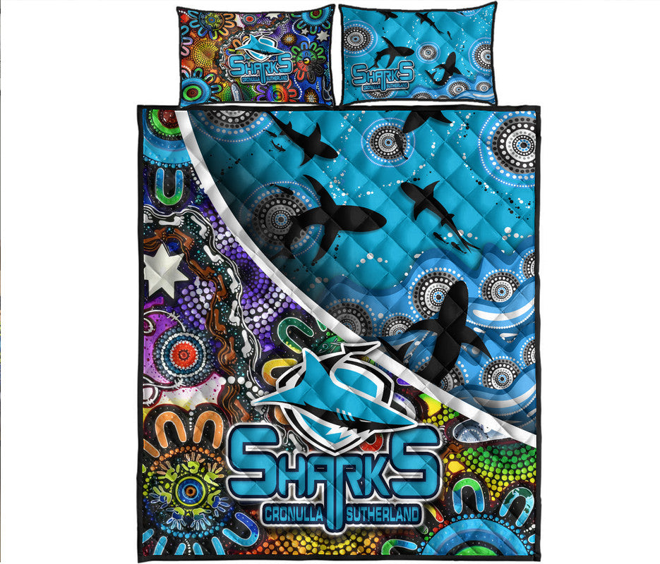 cronulla-sutherland-quilt-bed-set-sharks-indigenous-aboriginal
