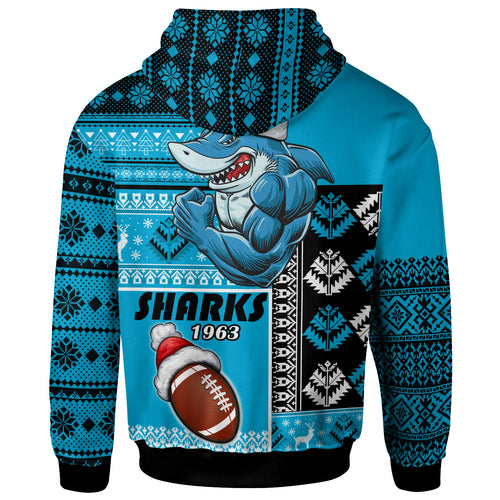 sharks-rugby-hoodie-custom-christmas-snowflakes-sharks-mascot-hoodie