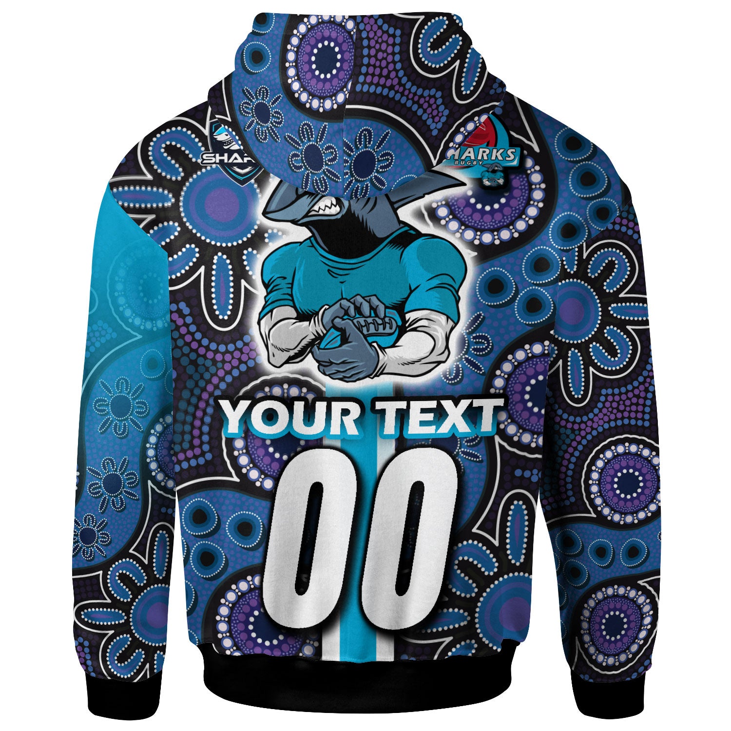 sharks-rugby-hoodie-custom-sharks-rugby-ball-aboriginal-indigenous-sport-style-hoodie