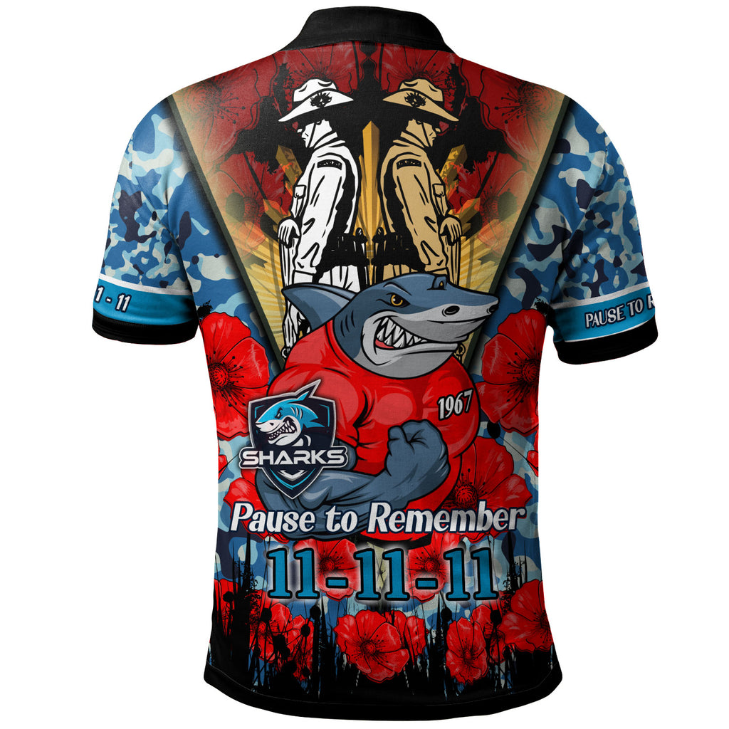 sharks-rugby-polo-shirt-custom-remembrance-day-pause-to-remember-polo-shirt