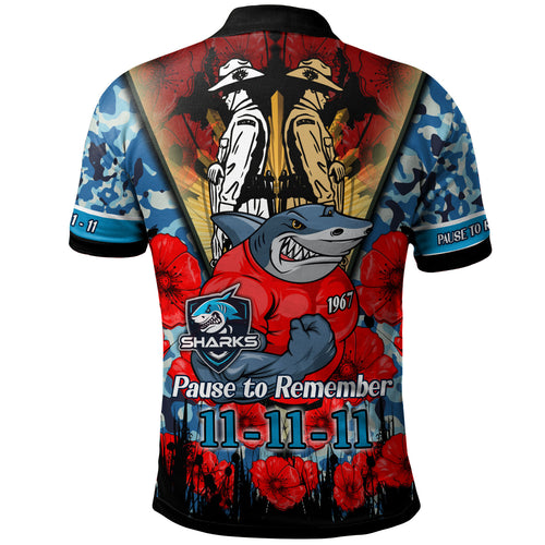 sharks-rugby-polo-shirt-custom-remembrance-day-pause-to-remember-polo-shirt