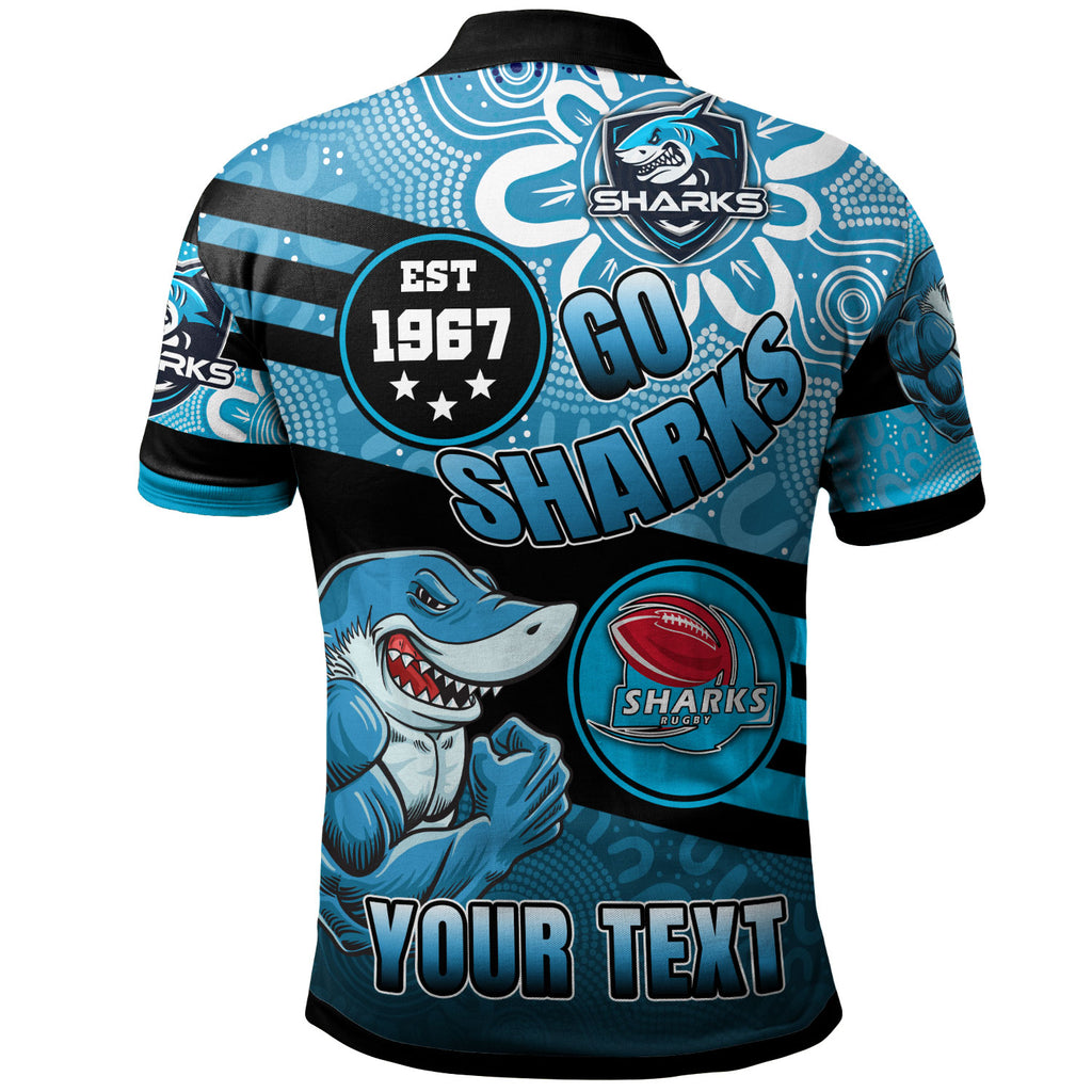 sharks-rugby-polo-shirt-custom-rugby-ball-go-sharks-aboriginal-patterns-polo-shirt