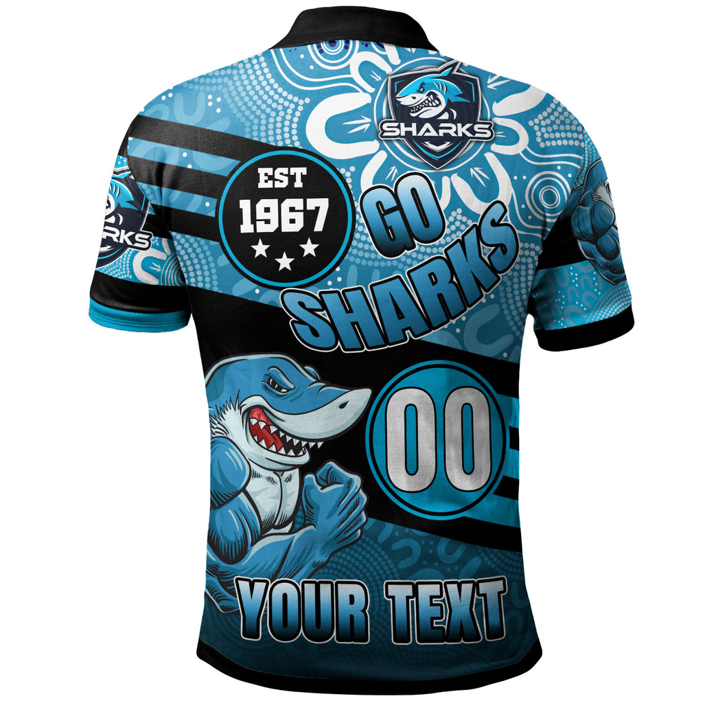 sharks-rugby-polo-shirt-custom-rugby-ball-go-sharks-aboriginal-patterns-polo-shirt
